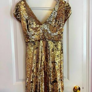 Jovani gold sequin dress,size 4.